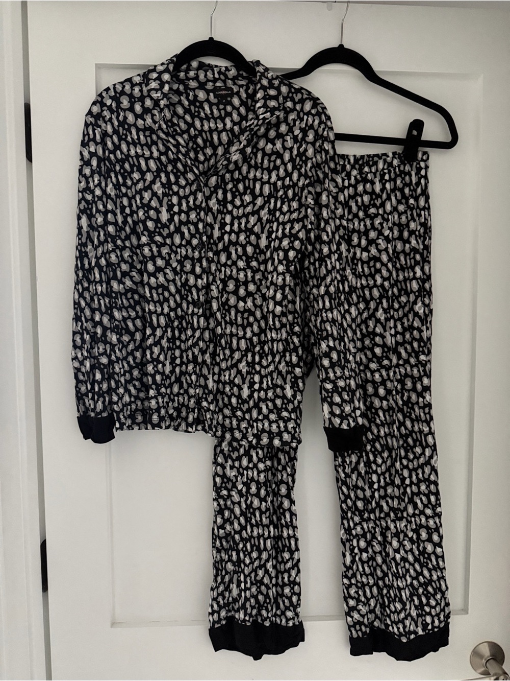 Cosabella Black and White Leopard Print PJs